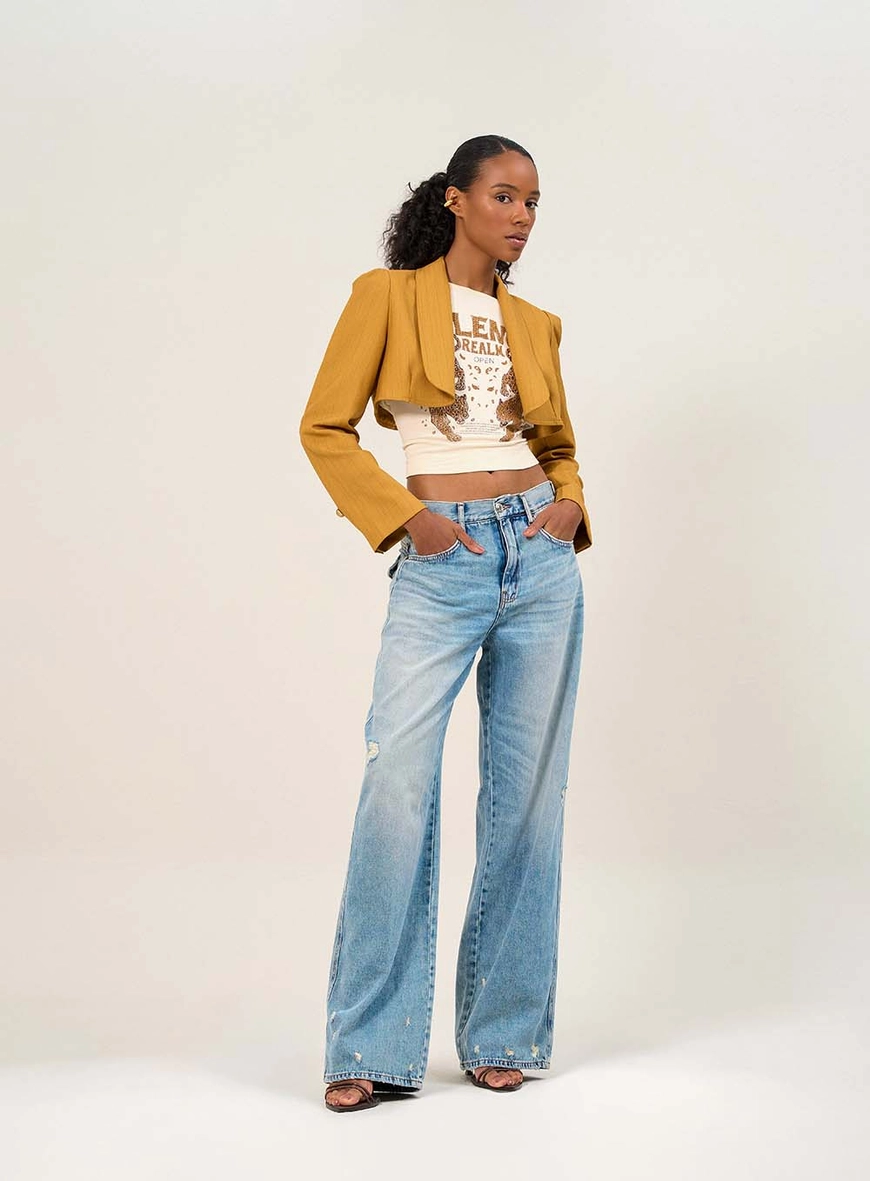 Calça Feminina Jeans Wide Leg Índigo 1