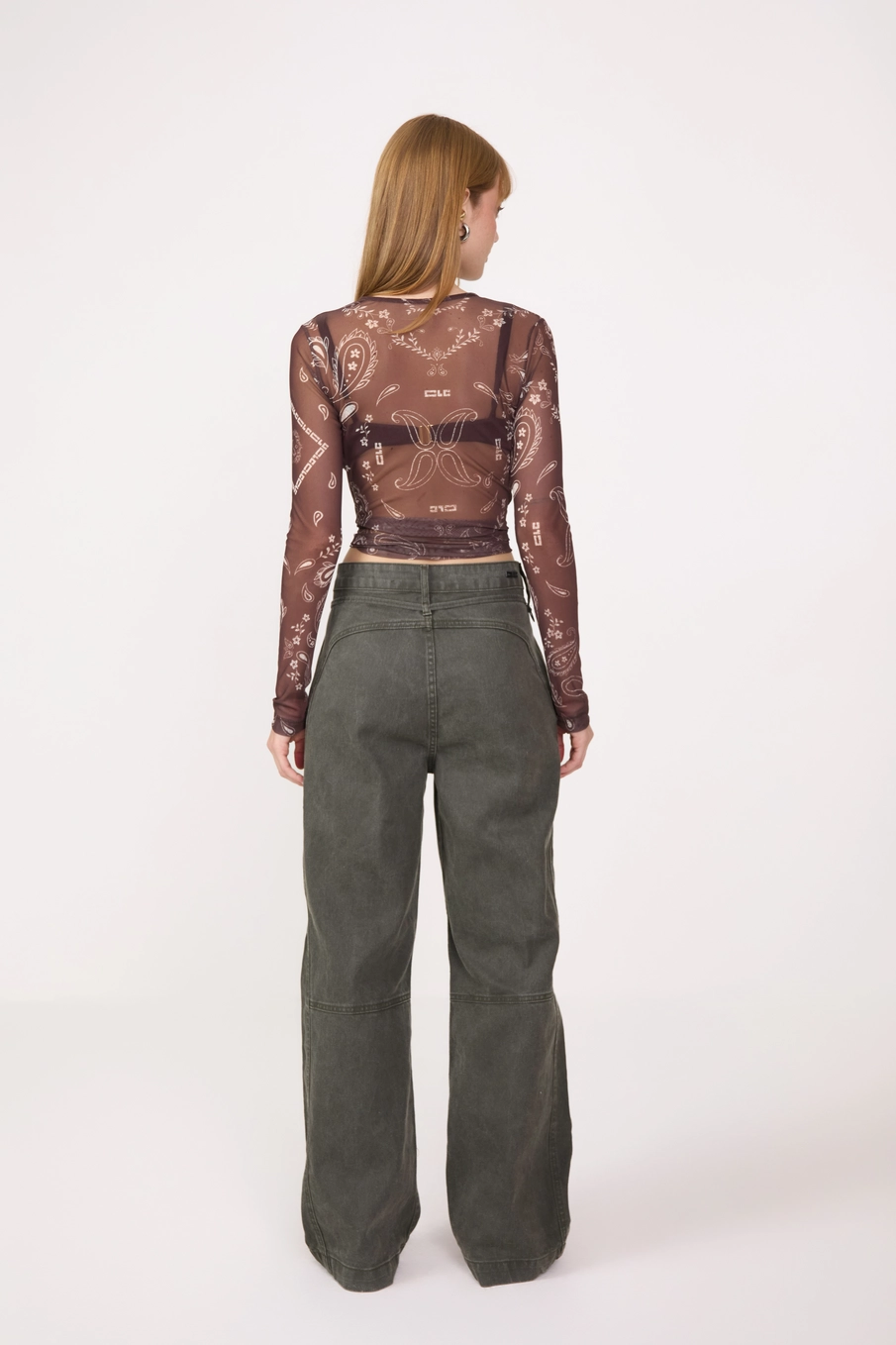 Blusa Slim De Tule Manga Longa Paisley Estampados 4
