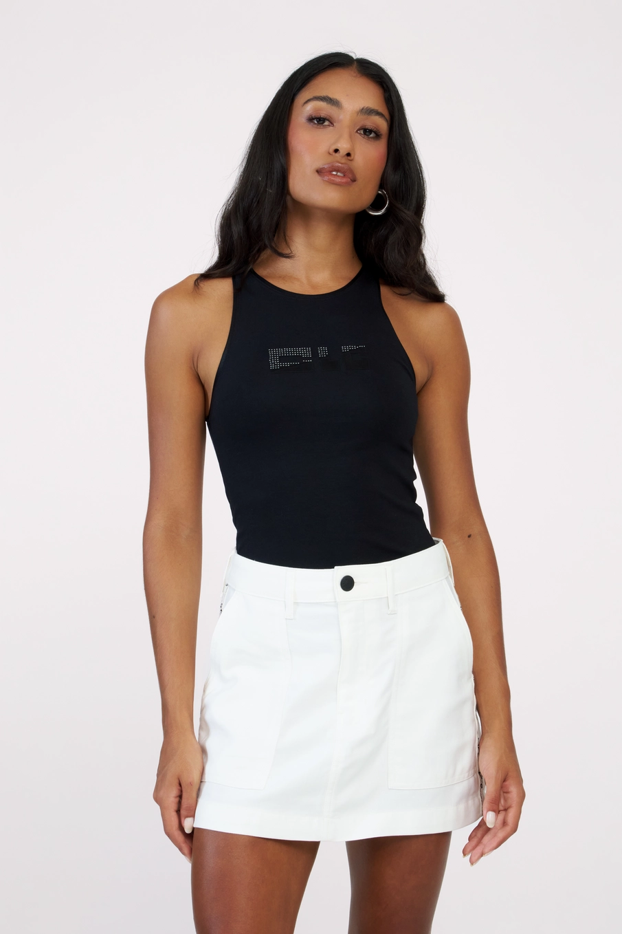 Regata Feminina Slim Com Detalhes Preto 3