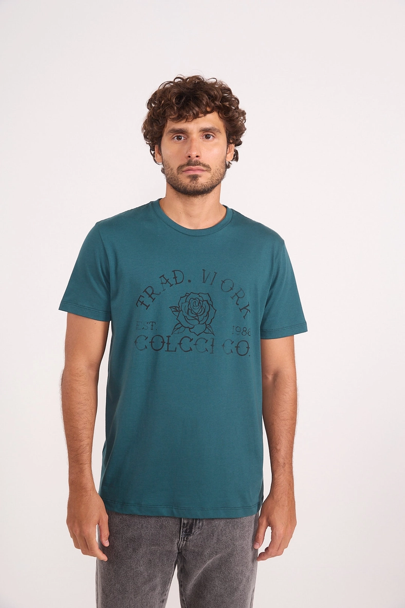 Camiseta Estampada Rose Trad Work