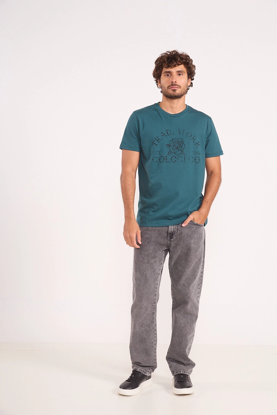 Camiseta Estampada Rose Trad Work Verde