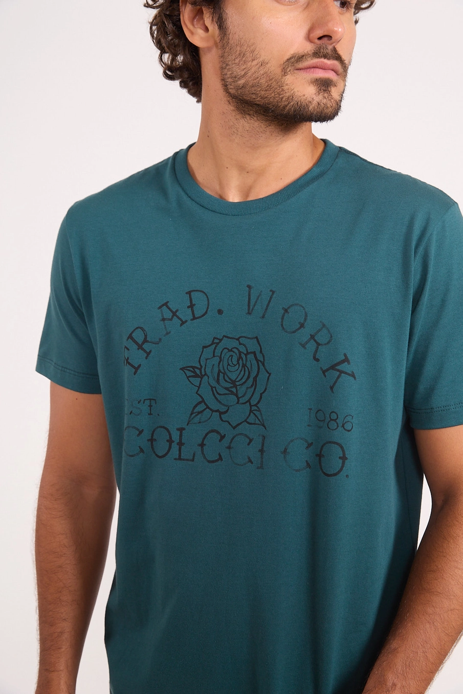 Camiseta Estampada Rose Trad Work Verde