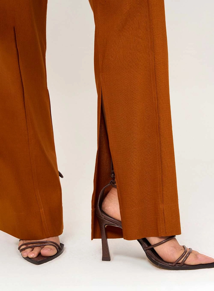 Calça Feminina Com Abertura Frontal Marrom Zeus 3
