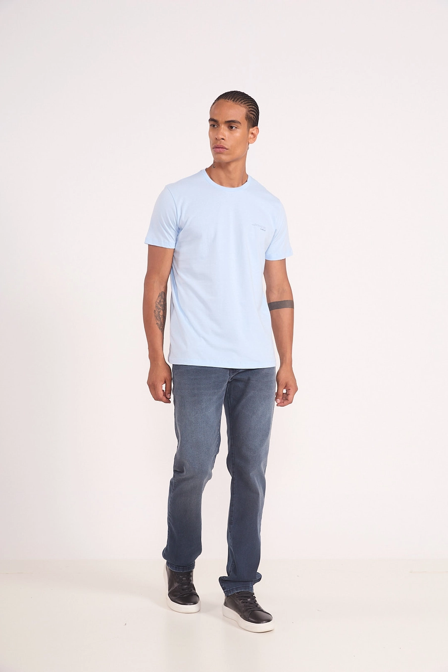 Camiseta Básica Estampada Azul