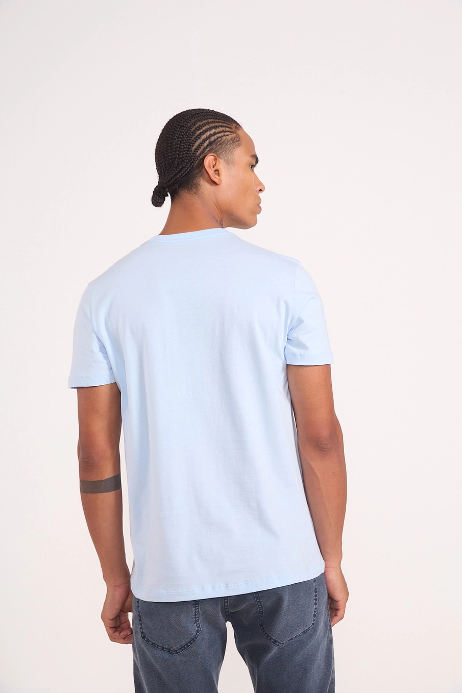 Camiseta Básica Estampada Azul