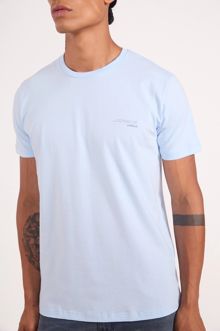 Camiseta Básica Estampada Azul