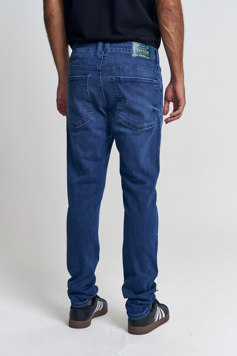 Calça Jeans Masculina Com Cintura Média - Bruno Índigo 3
