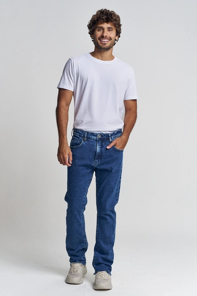 Calça Jeans Masculina Com Cintura Média - Leo