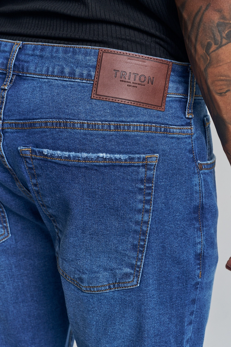 Calça Jeans Masculina Cintura Média - Gilson Slim Índigo 5