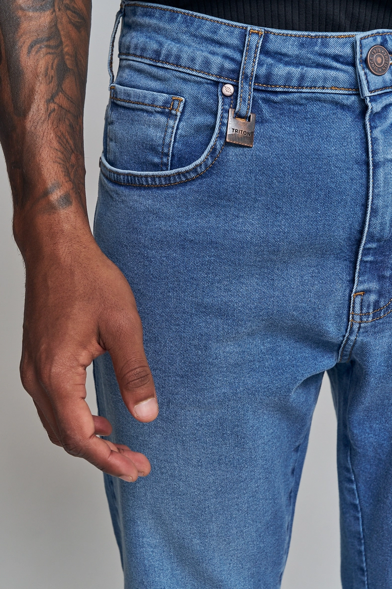 Calça Jeans Masculina Cintura Média - Leo Índigo 4