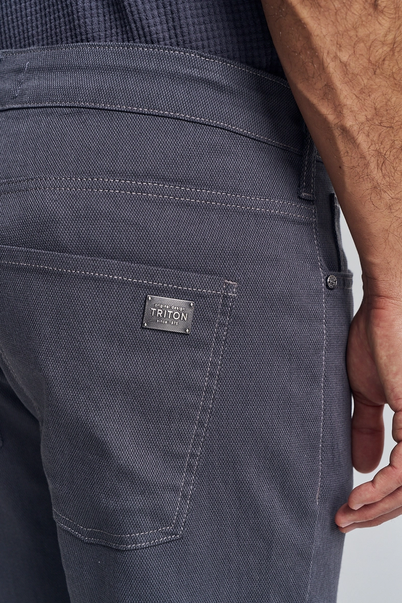 Calça Sarja Masculina Com Aplicação - Gilson Slim CINZA 4