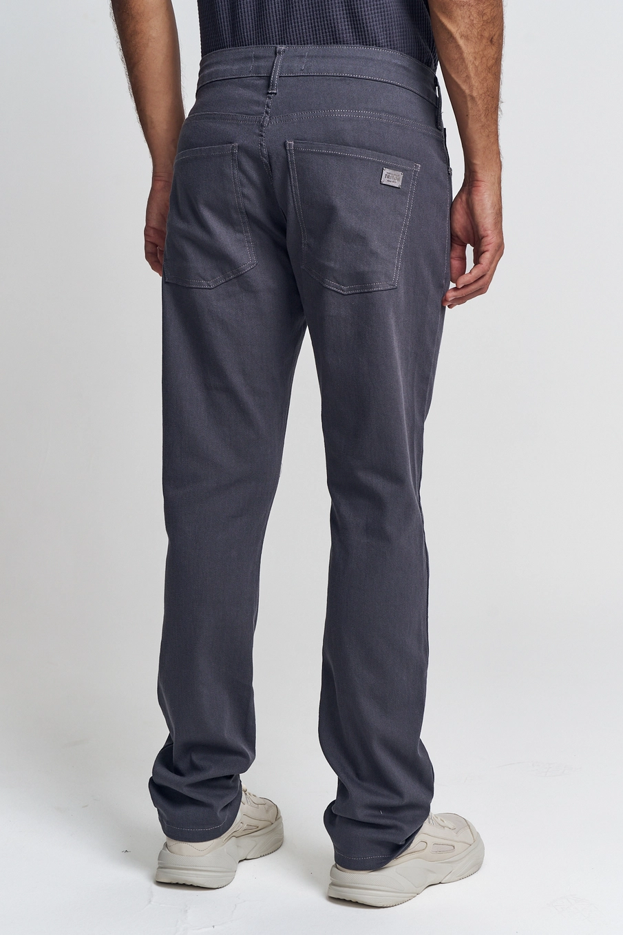 Calça Sarja Masculina Com Aplicação - Gilson Slim CINZA 3