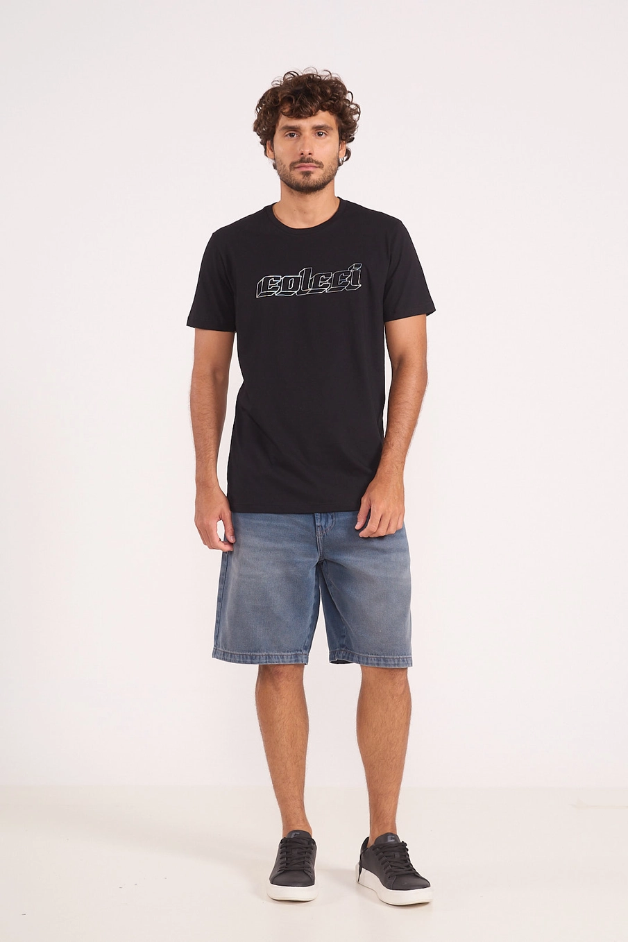 Camiseta Masculina Algodão Nobre Relevo Preto