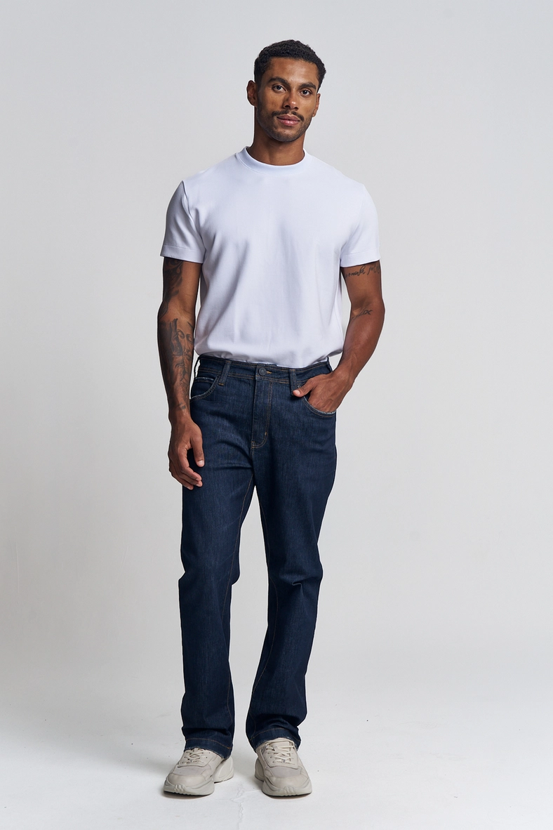 Calça Jeans Masculina Com Cintura Média - Leo Índigo 1