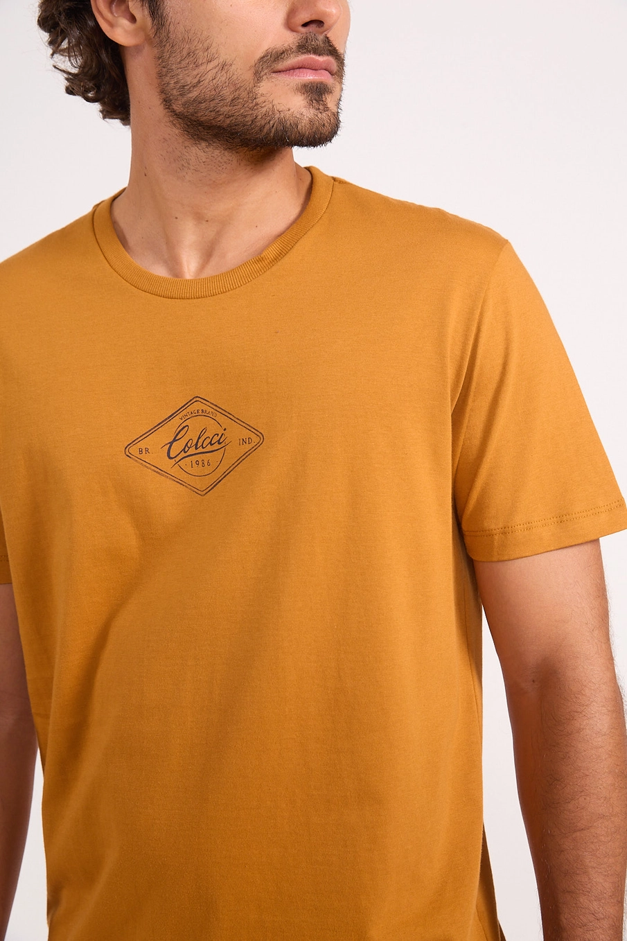 Camiseta Em Algodão Estampa Vintage 1986 Amarelo
