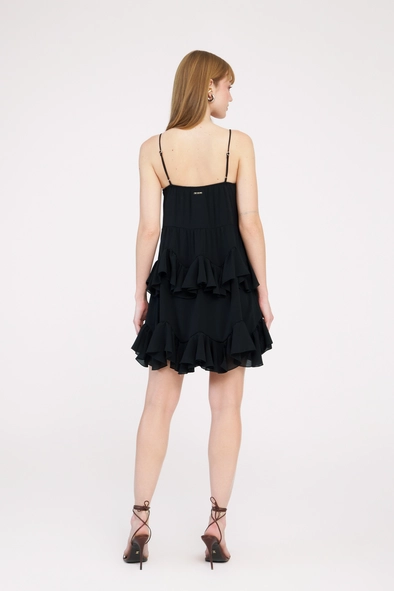 Vestido Curto Comfort Com Babados