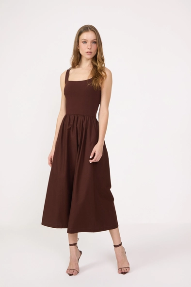 Vestido Midi Com Sobreposição