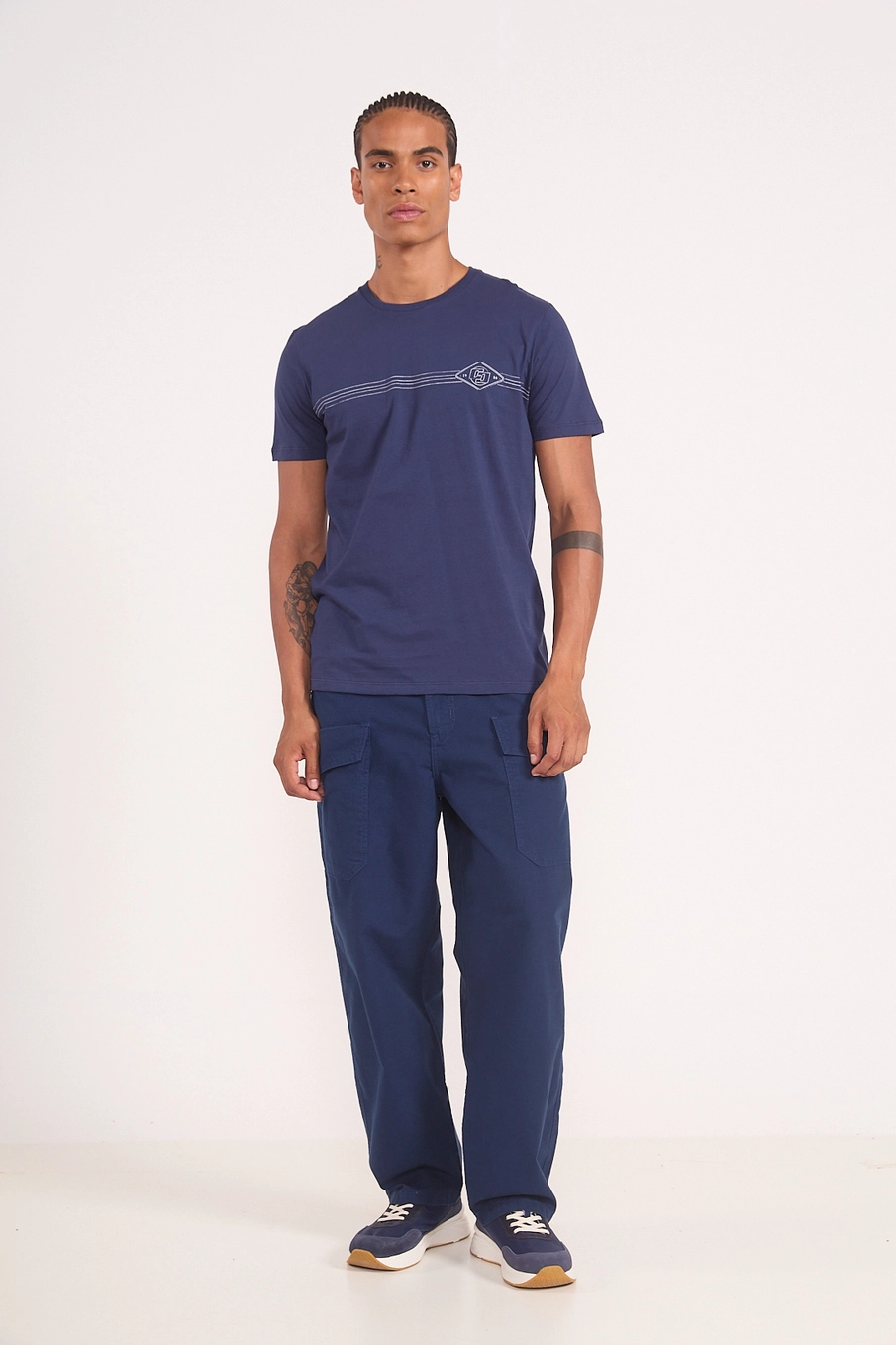 Camiseta Em Algodão Estampa Diamond Azul