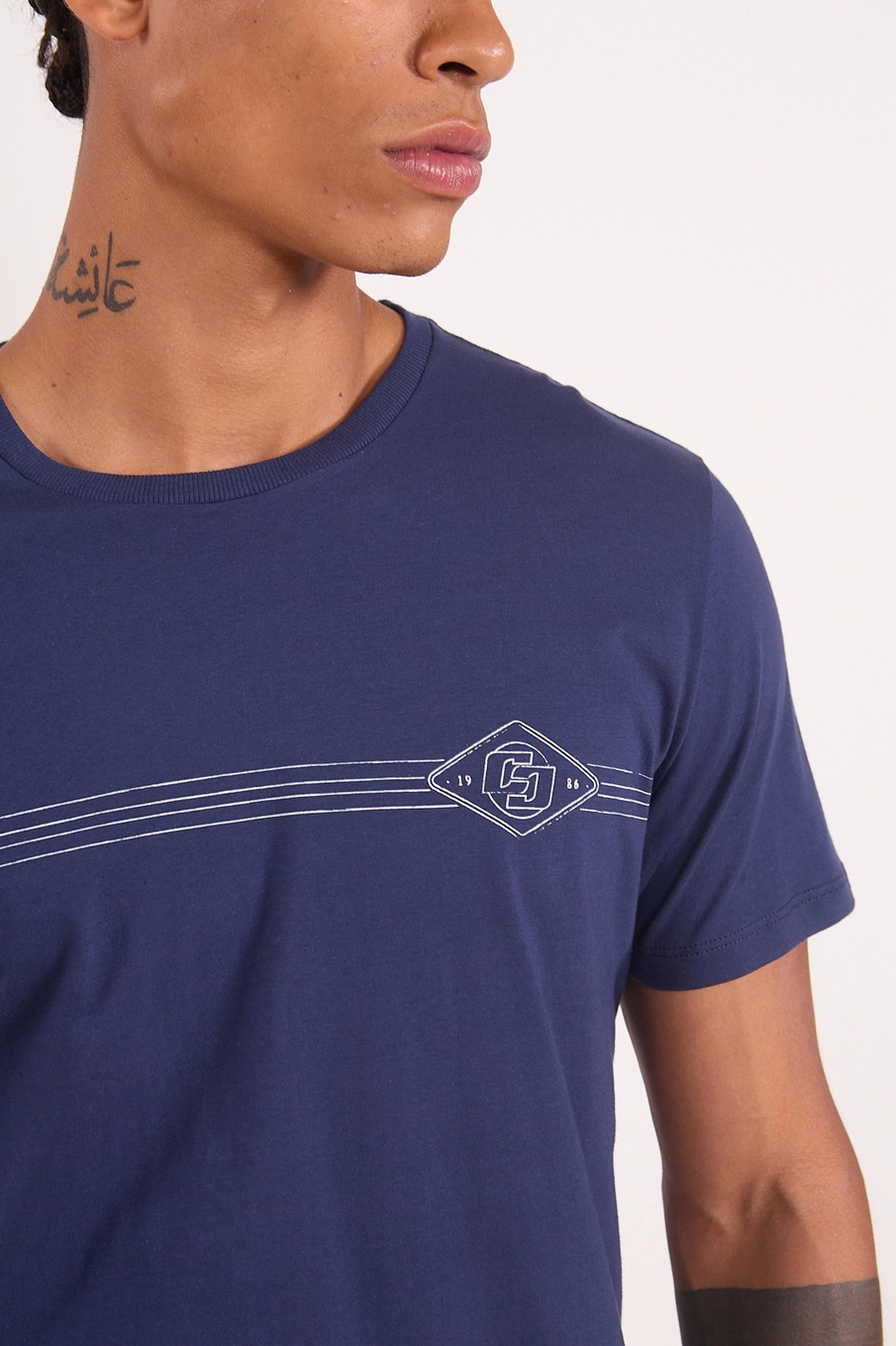 Camiseta Em Algodão Estampa Diamond Azul