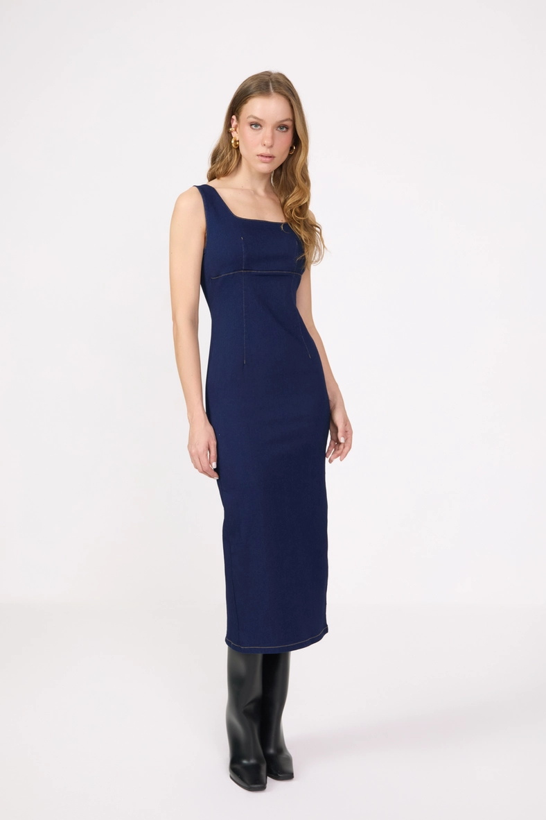 Vestido Jeans Midi Índigo 1