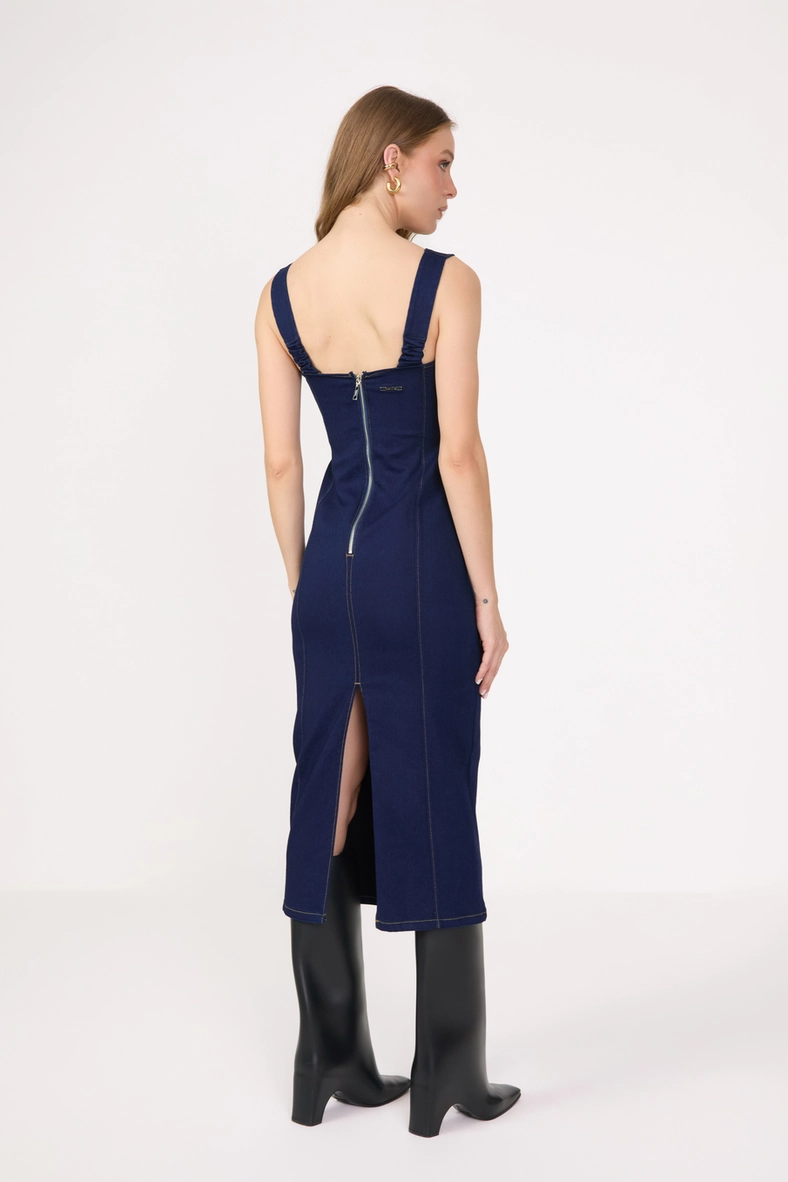 Vestido Jeans Midi Índigo 2