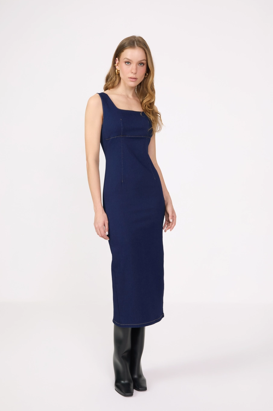 Vestido Jeans Midi Índigo 1