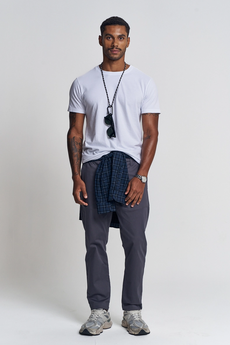 Calça Masculina Com Detalhe Metálico - Harry CINZA 1