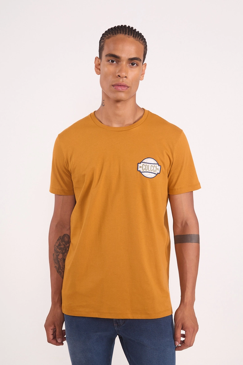 Camiseta Em Algodão Estampa Badge