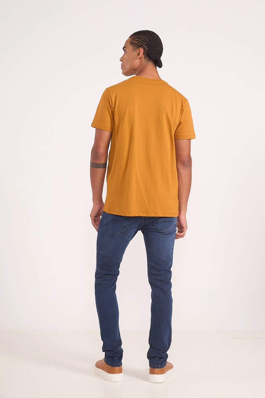 Camiseta Em Algodão Estampa Badge Amarelo
