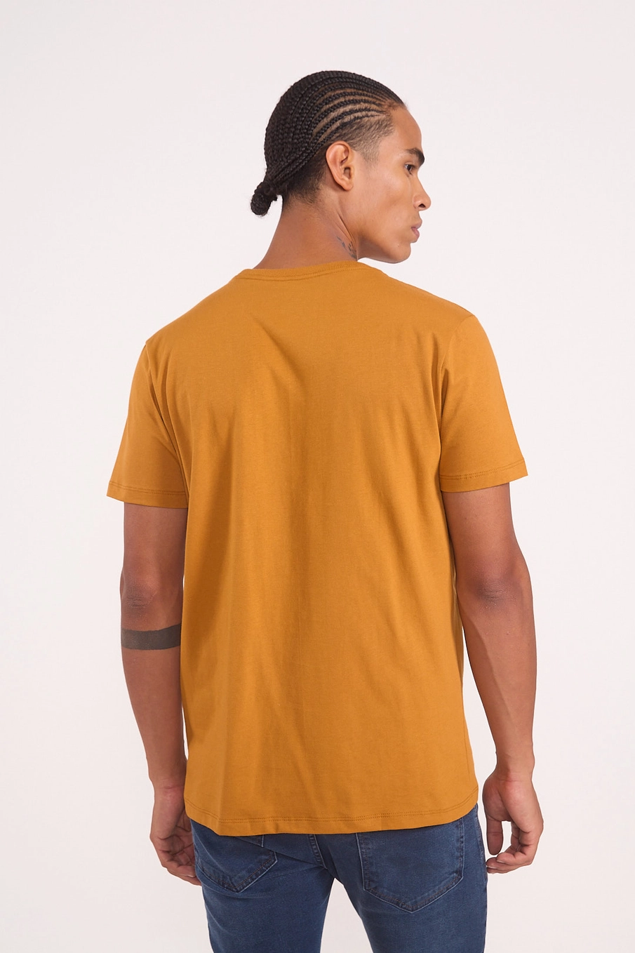 Camiseta Em Algodão Estampa Badge Amarelo
