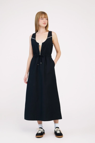 Vestido Midi Evasê Com Amarração