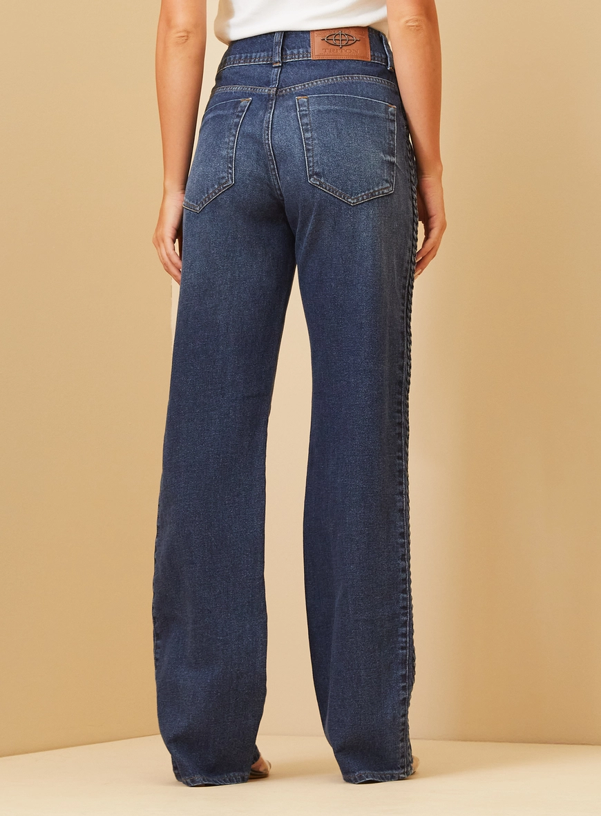 Calça Jeans Laura Com Trança Índigo 4