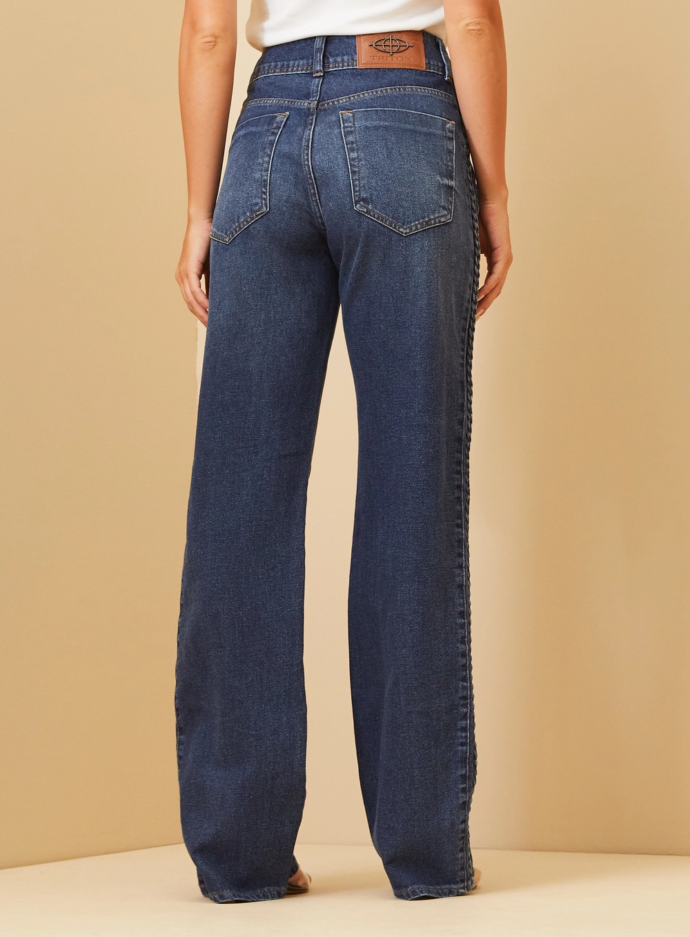 Calça Jeans Laura Com Trança Índigo 4