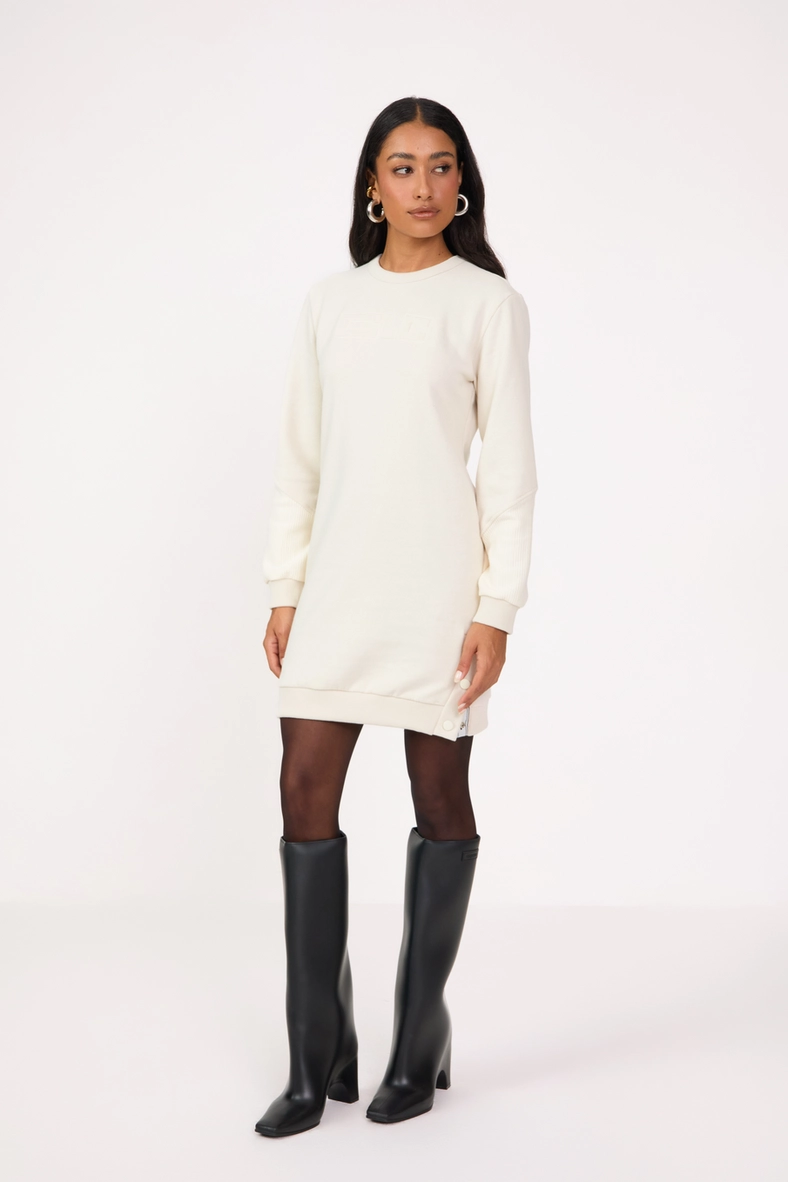 Vestido Curto Moletom Bege Italian 1
