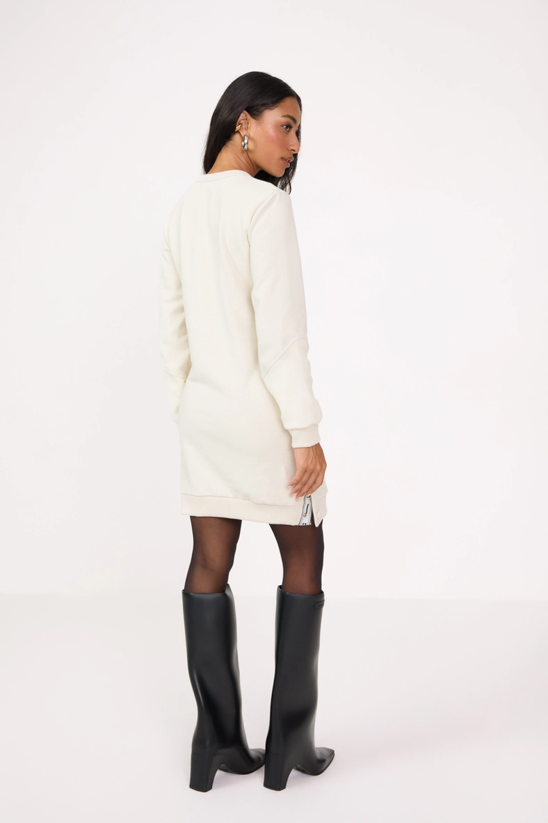Vestido Curto Moletom Bege Italian 2
