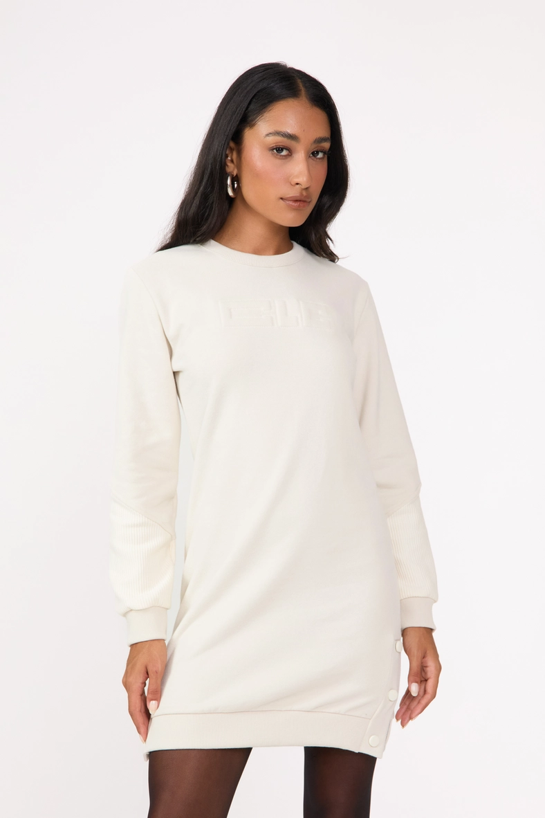 Vestido Curto Moletom Bege Italian 3