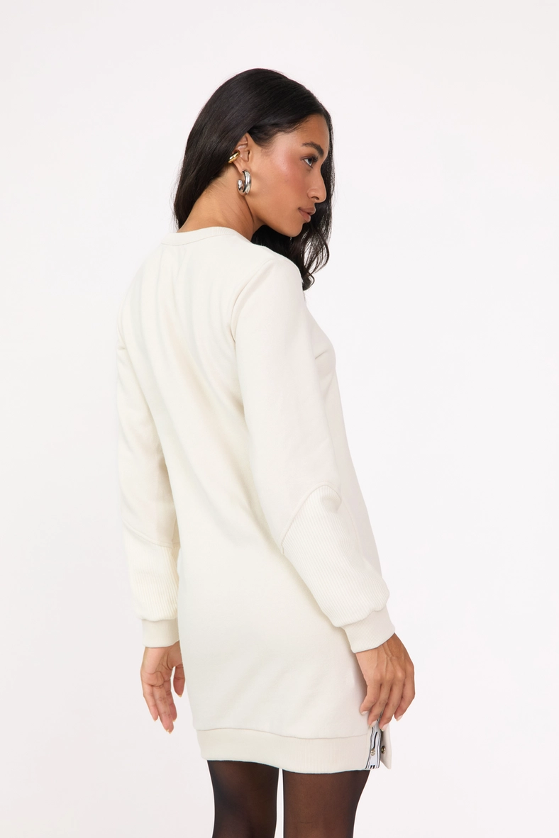 Vestido Curto Moletom Bege Italian 4