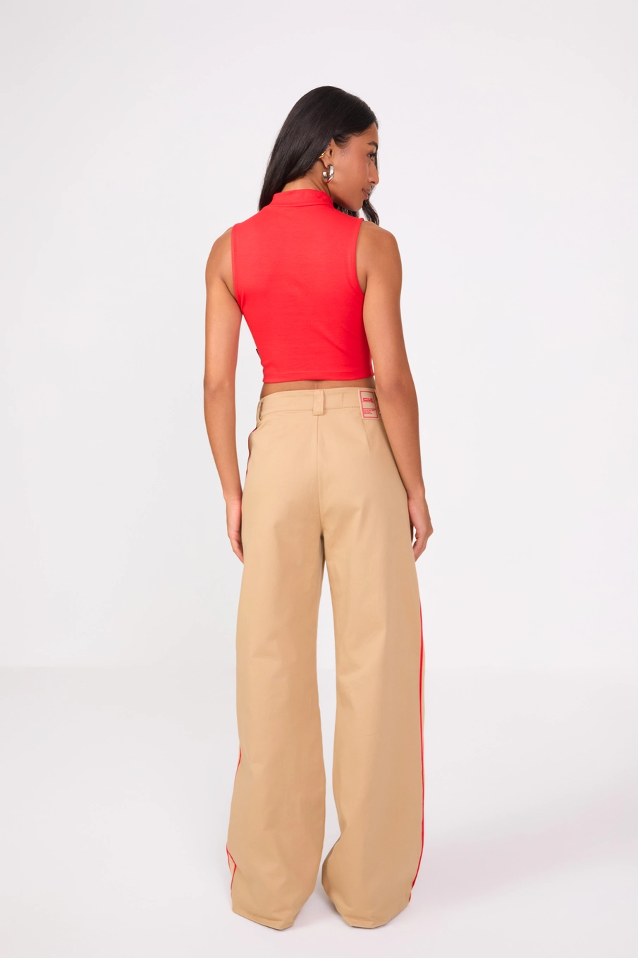 Top Slim Canelado Gola Alta Vermelho 5
