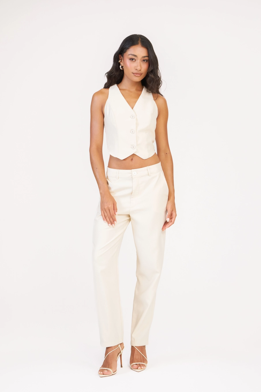 Colete Alfaiataria Feminino Slim Bege 3