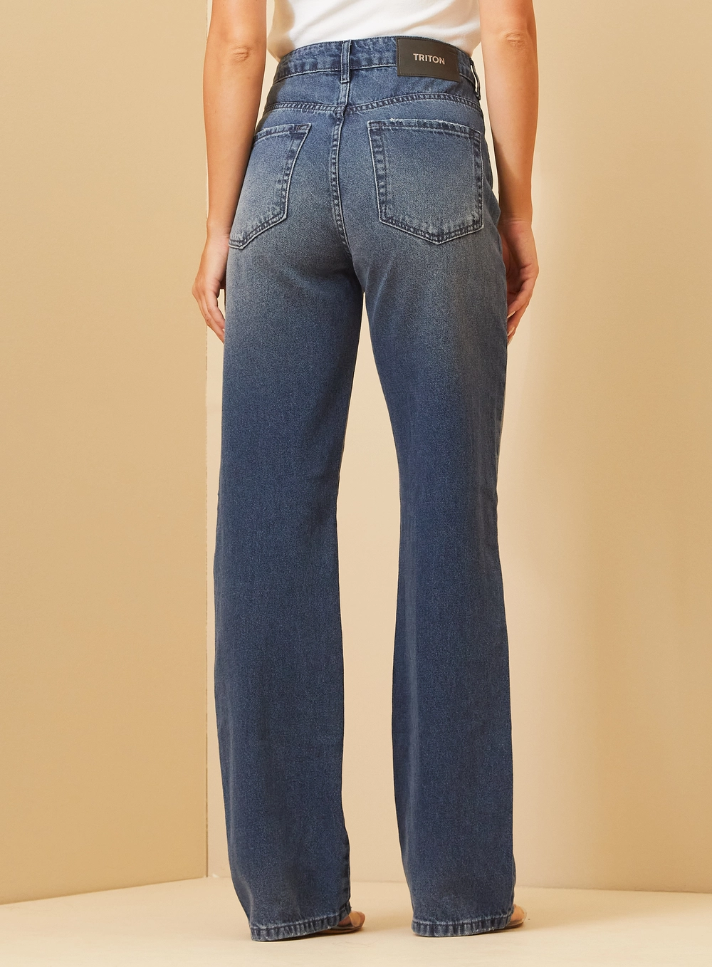 Calça Feminina Jeans Reta - Laura Índigo 4
