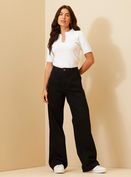 Calça Jeans Feminina Wide Leg Loren