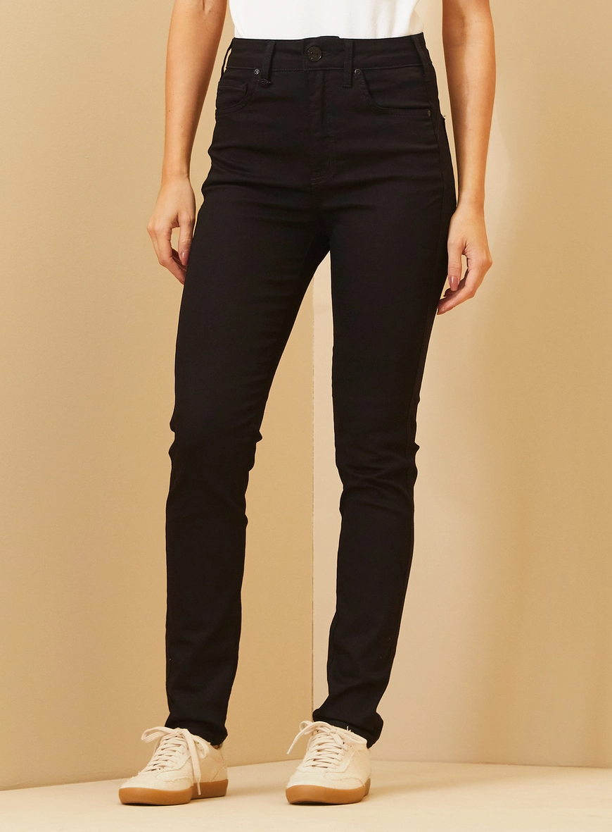 Calça Feminina Jeans Graciane Skinny Indigo Preto 2