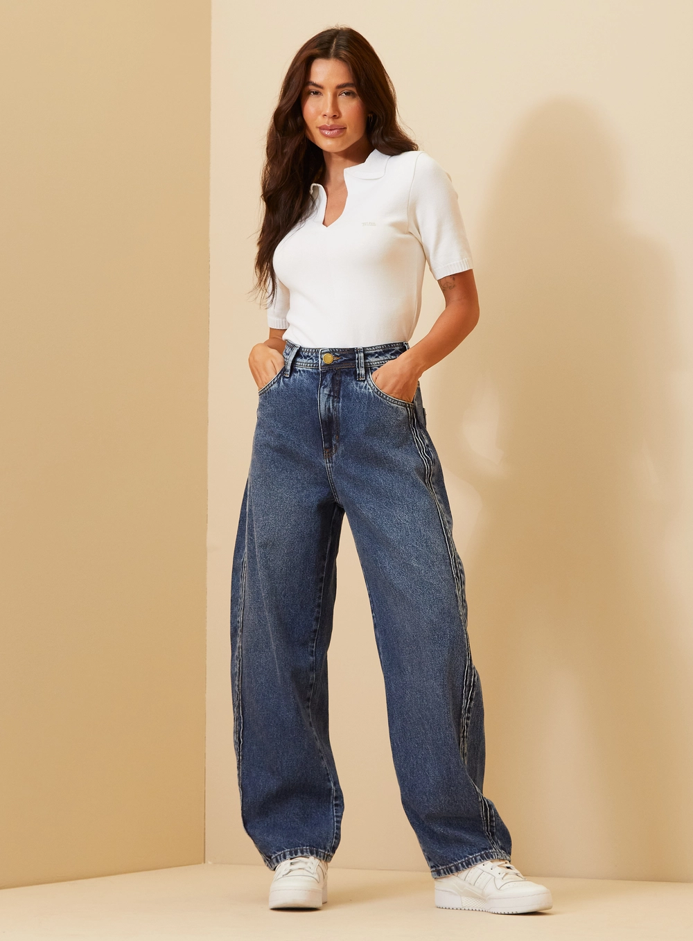 Calça Feminina Jeans - Barrel Índigo 1