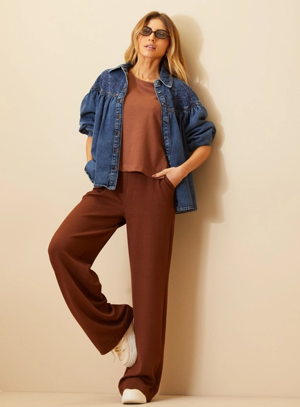 Calça Feminina Wide Leg Canelada