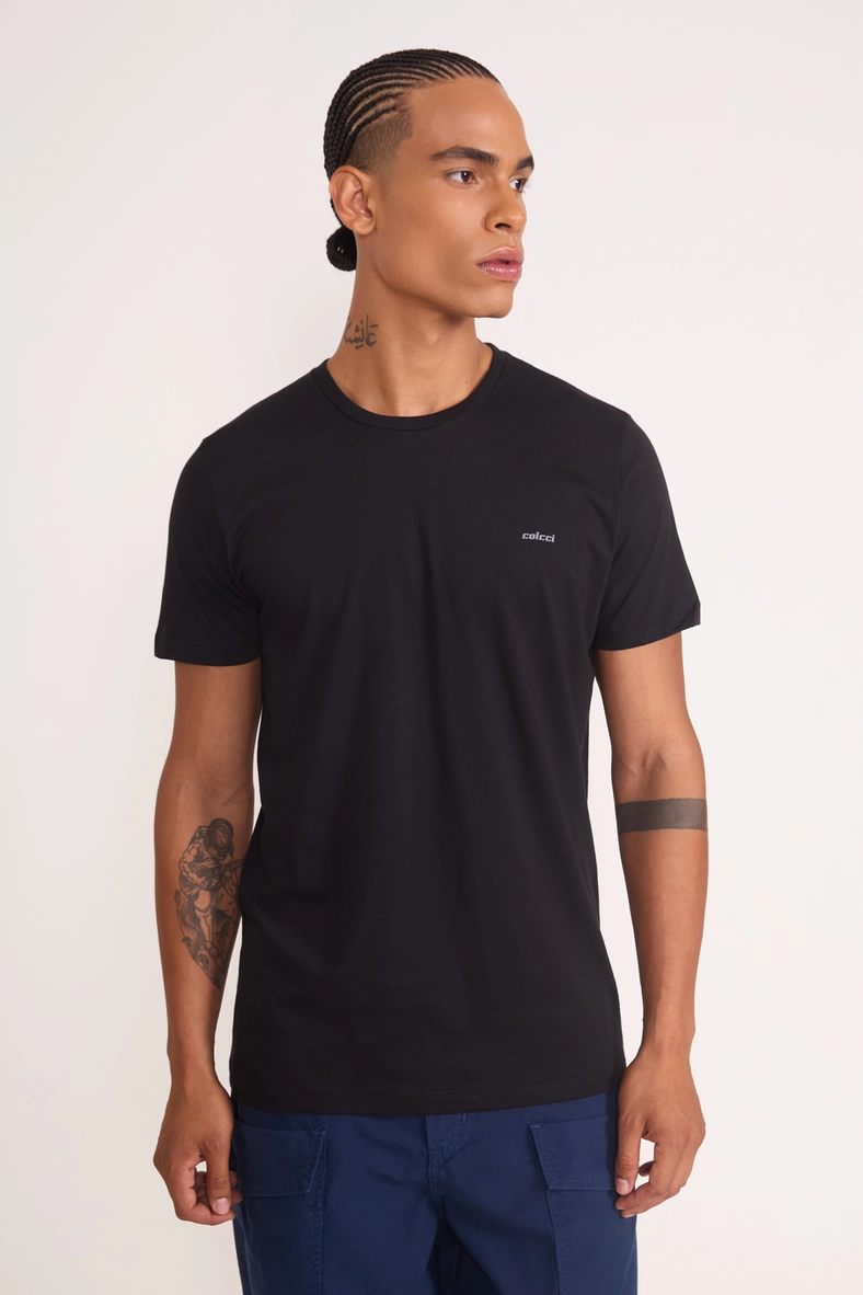 Camiseta Masculina De Algodão Slim