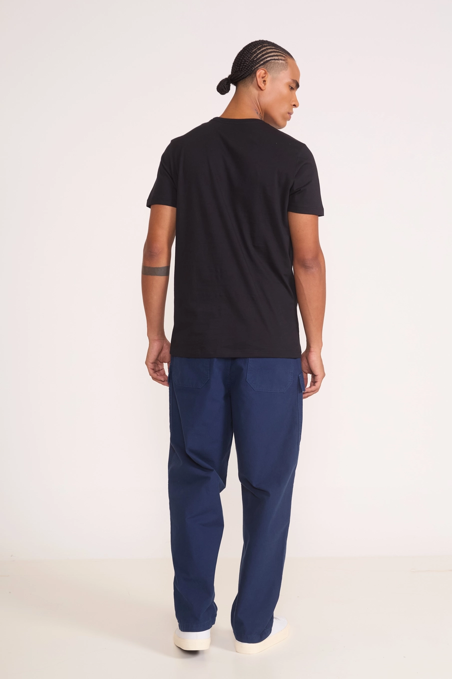 Camiseta Masculina De Algodão Slim Preto