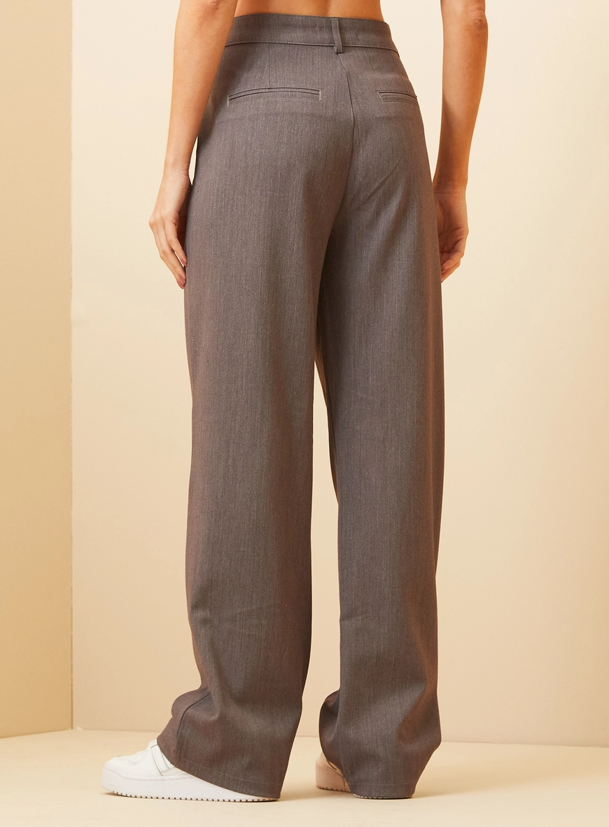 Calça Feminina Alfaiataria - Reta Cinza 4