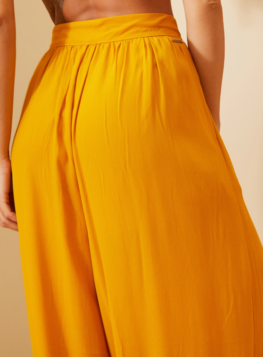 Calça Feminina Com Barra Balonê Amarelo Sunray 3