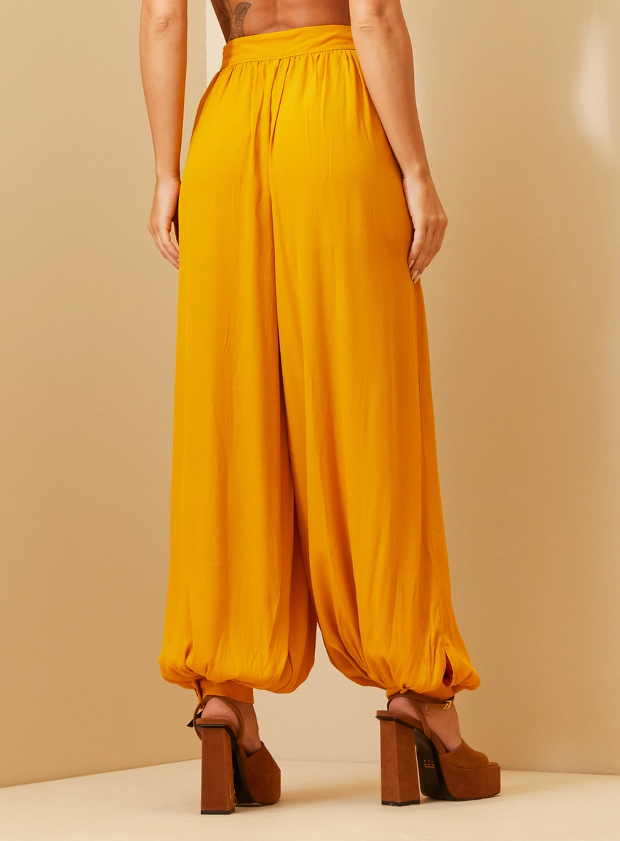 Calça Feminina Com Barra Balonê Amarelo Sunray 4