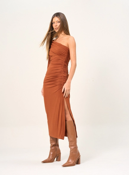 Vestido Feminino Midi Manga Única